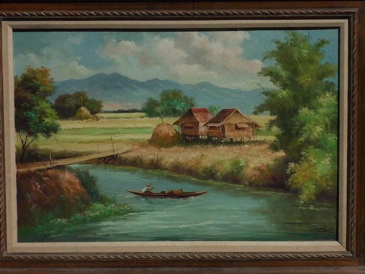 720x540 Oscar T. Navarro (1921 1973) Well Listed Filipino Artist - Navarro Painting