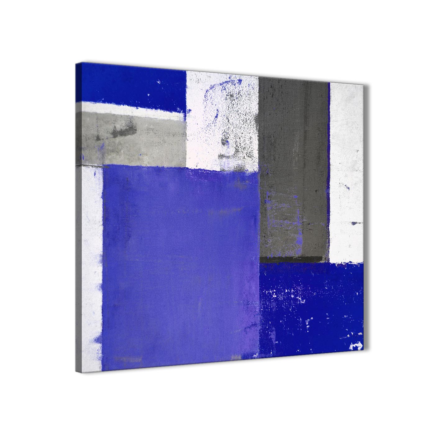 1400x1400 Indigo Navy Blue Abstract Painting Canvas Wall Art Print - Navy Blue Painting