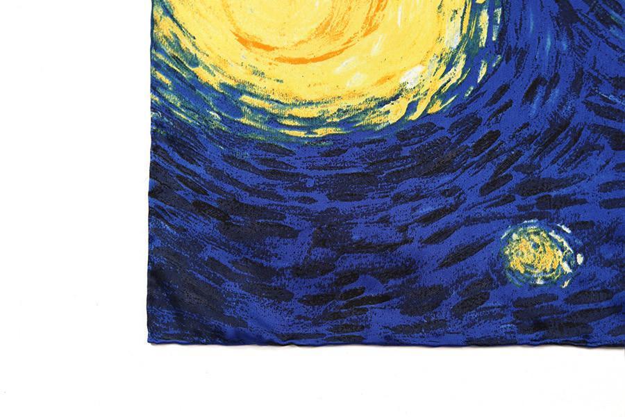 900x600 Large Square Silk Scarf 36x36 (90x90cm) Navy Theme Classic - Navy Blue Painting