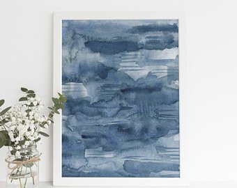 340x270 Navy Blue Painting Etsy - Navy Blue Painting