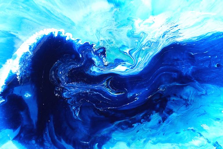 770x514 Saatchi Art Large Navy Abstract Blue Abstract Ocean Wave Painting - Navy Blue Painting