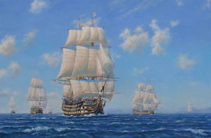 300x197 Hms Victory Nelson Trafalgar Warship Royal Navy Painting Art Print - Navy Painting
