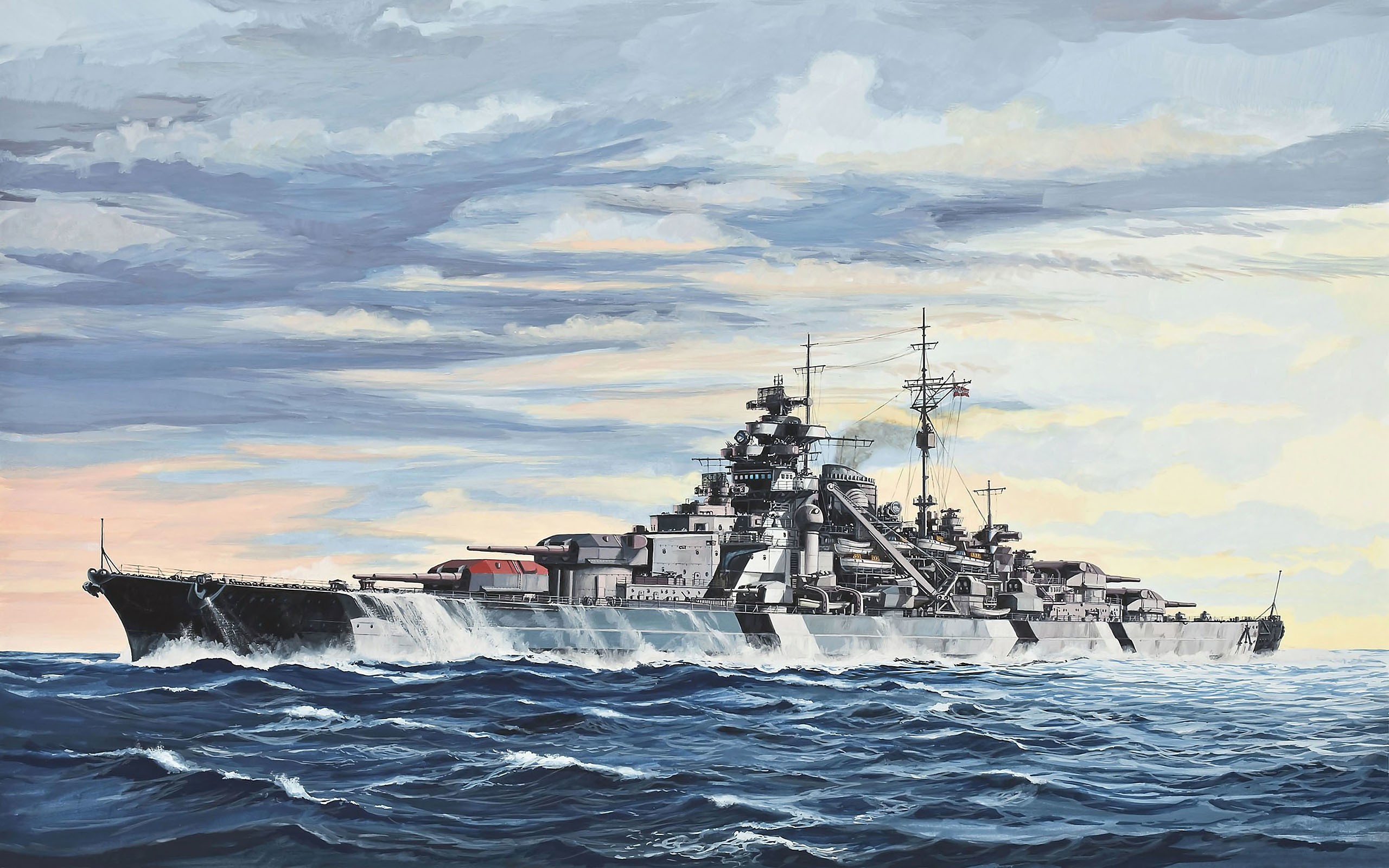 2560x1600 Wallpaper Painting, Sea, Vehicle, Artwork, Military, Battleship - Navy Ship Painting