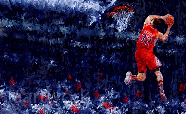 600x368 Blake Griffin Nba Basketball Clippers Painting Canvas Movie Art Poster - Nba Painting