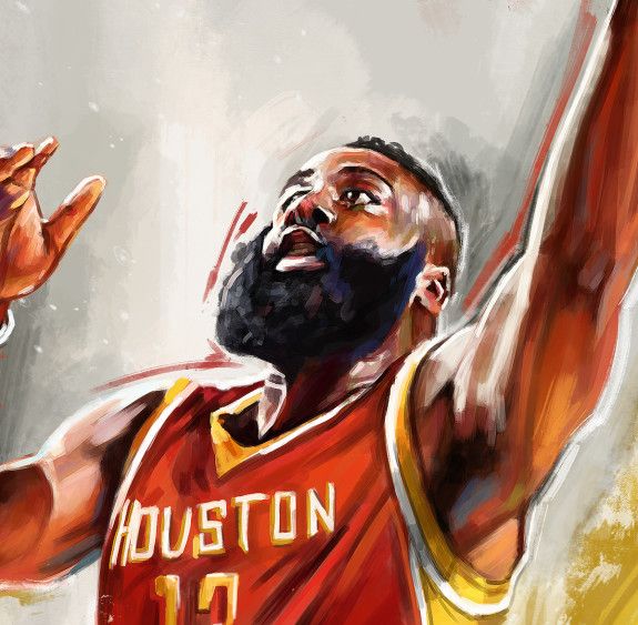 575x563 James Harden - Nba Painting