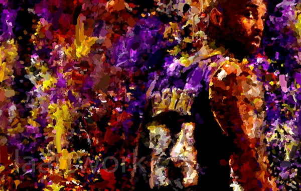 600x382 Kobe Bryant Nba Lakers Painting Canvas Art Poster Print - Nba Painting