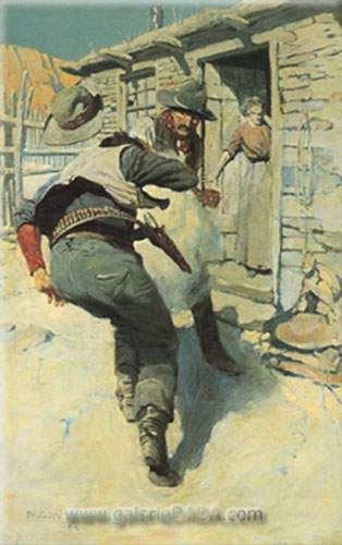 314x500 N.c. Wyeth, Hahn Pulled His Gun Fine Art Reproduction Oil Painting - Nc Wyeth Painting