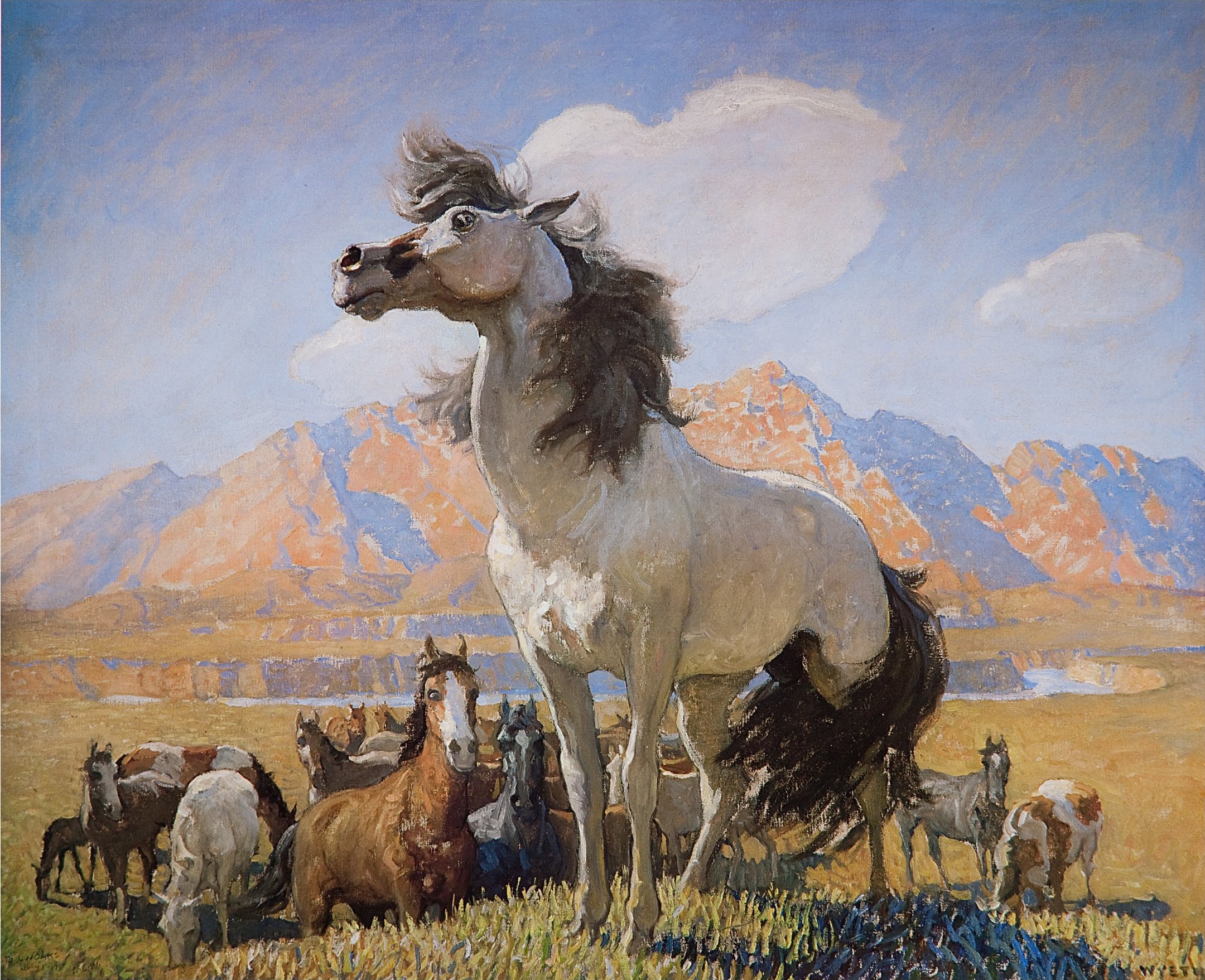 2160x1757 File'Smokey Face' By N. C. Wyeth, Brigham Young University Museum - Nc Wyeth Painting