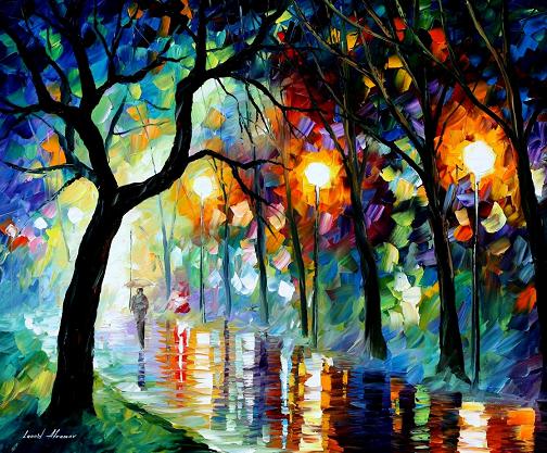 504x417 Dark Night By Leonid Afremov By Leonidafremov - Neat Painting
