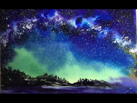 480x360 How To Paint A Galaxy With Watercolor - Nebula Painting