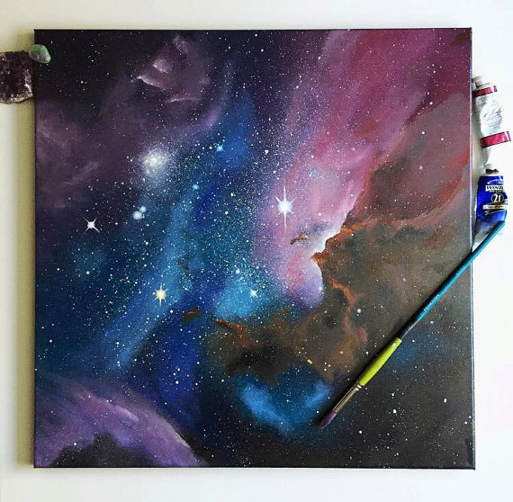 570x558 Oil Painting Space Art Galaxy Nebula Painting - Nebula Painting