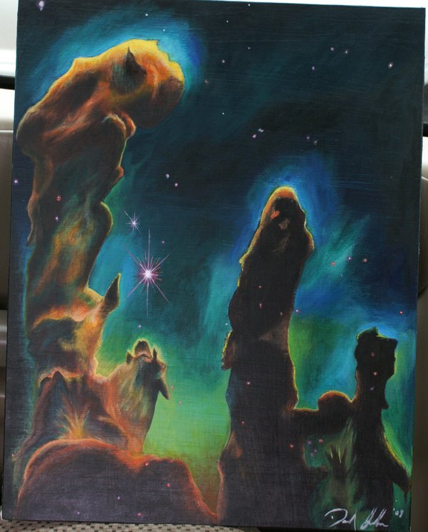 600x745 Eagle Nebula By Crkt1234 - Nebula Painting Acrylic