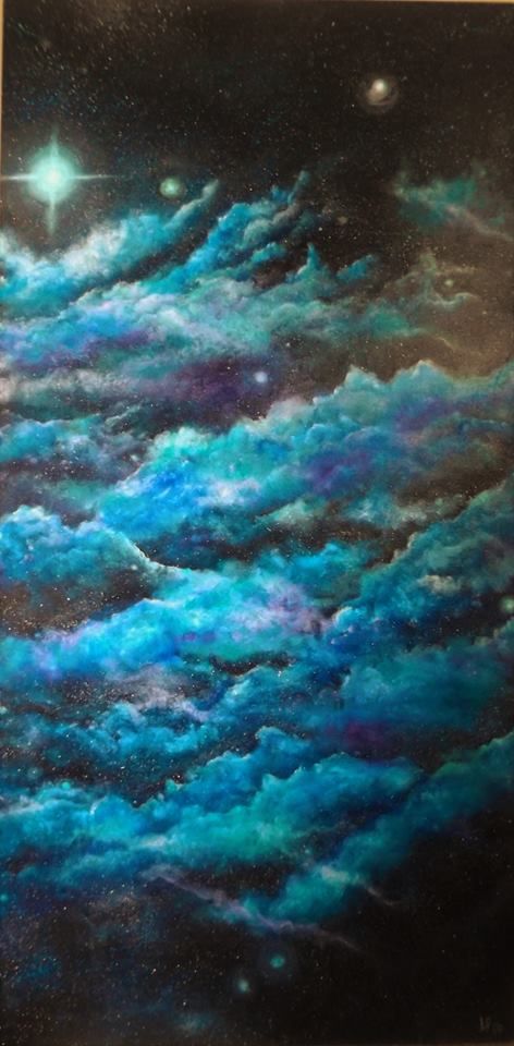 472x960 Nebula Painting By Lisa Price Art. Acrylic And Acrylic Glaze - Nebula Painting Acrylic
