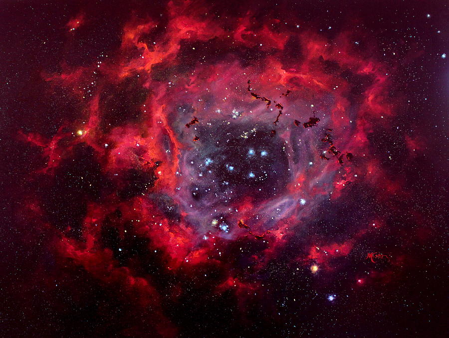 900x678 Rosetta Nebula Painting By Marie Green - Nebula Painting Acrylic