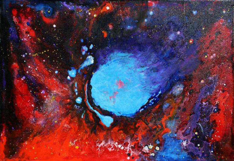 770x531 Saatchi Art Nebula Forming Painting By Roderick Mclaverty - Nebula Painting Acrylic