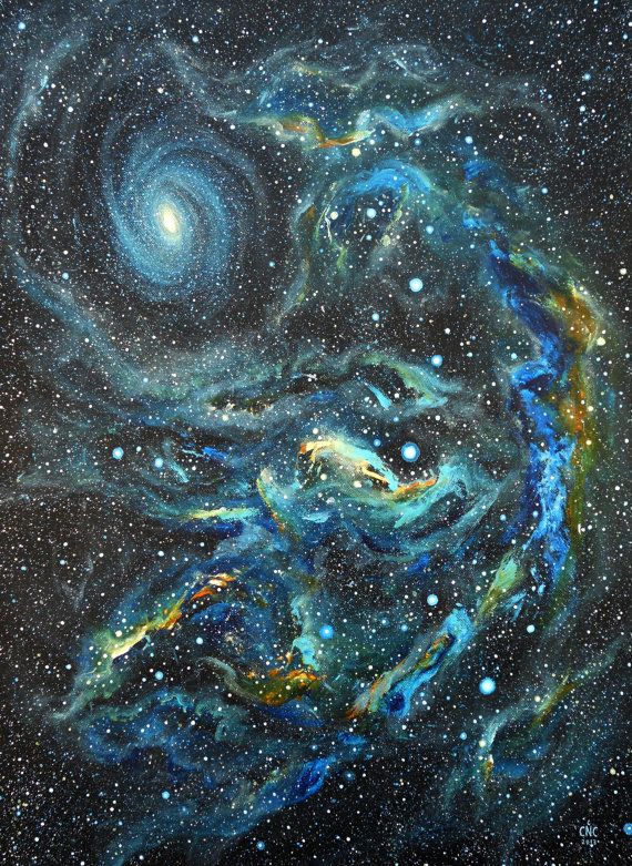 570x781 Blue Galaxy And Nebula - Nebula Painting Acrylic