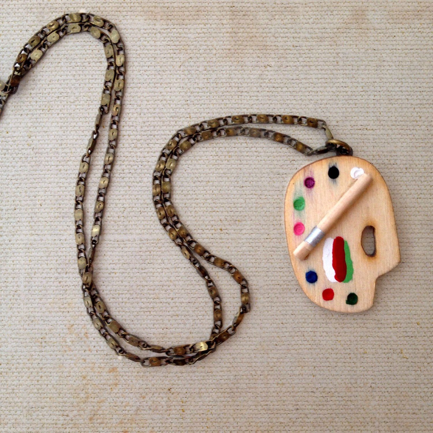 1500x1500 Paint Palette Artist Necklace Painting Paint Board Miniature Charm - Necklace Painting