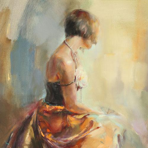 500x500 Pearl Necklace Painting By Anna Razumovskaya - Necklace Painting