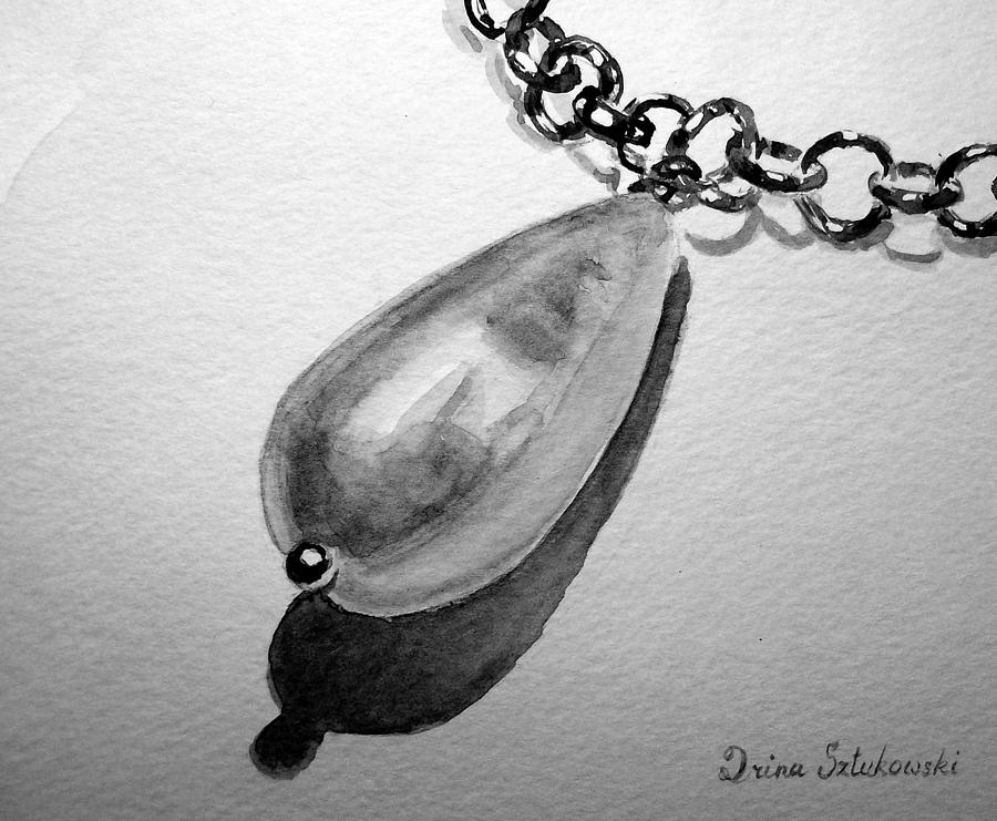 900x741 Pearl Necklace Painting By Irina Sztukowski - Necklace Painting