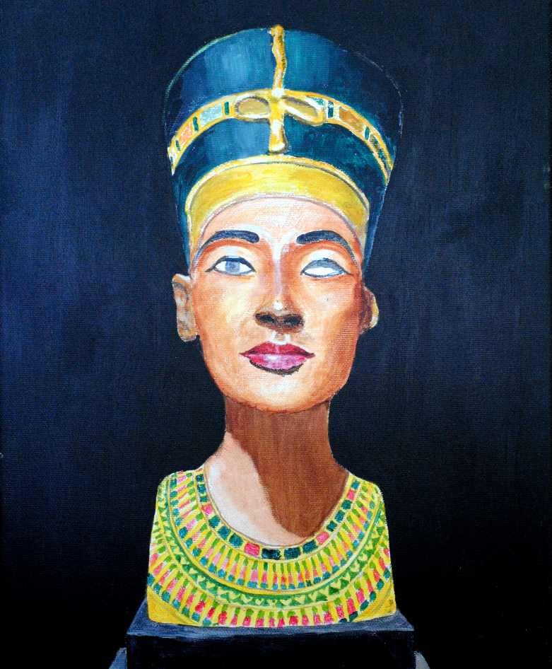 781x946 How To Paint Nefertiti Bust In Acrylic Online Art Lessons - Nefertiti Painting