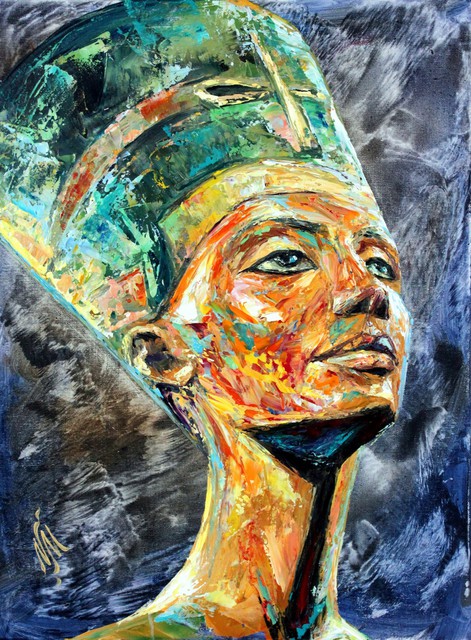 471x640 Natasha Mylius Artwork Nefertiti Original Painting Oil - Nefertiti Painting