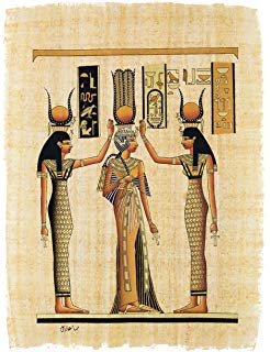 246x320 Egyptian Hand Made Papyrus Painting - Nefertiti Papyrus Painting