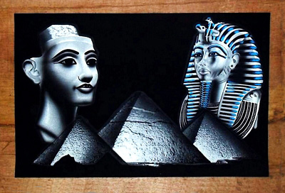 400x272 Egyptian Free Hand Papyrus Paintings - Nefertiti Papyrus Painting