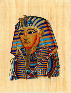 227x300 Rare Genuine Hand Painted Authentic Egyptian Papyrus (King Tut - Nefertiti Papyrus Painting