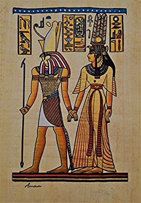 278x400 Egyptian Hand Made Papyrus Painting - Nefertiti Wall Painting