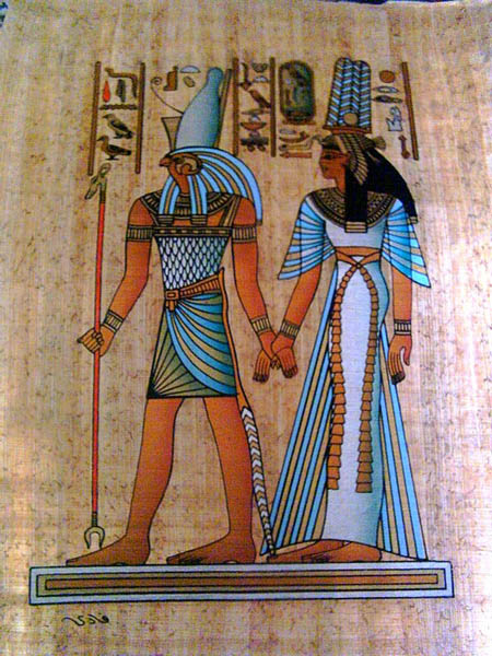 450x600 Egyptian Papyrus Paintings, Papyrus Paper, Hand Painted Papyrus - Nefertiti Wall Painting