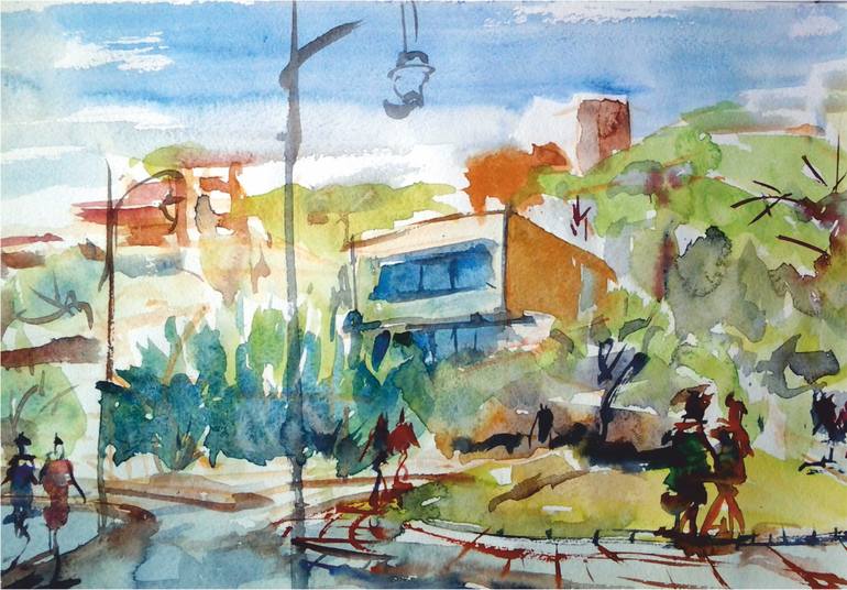 770x536 Saatchi Art Hotel Neighborhood Painting By Bob Usoroh - Neighborhood Painting