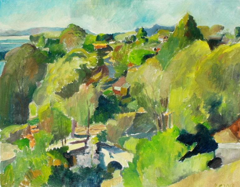 770x602 Saatchi Art Richmond Neighborhood Painting By Matt Borengasser - Neighborhood Painting