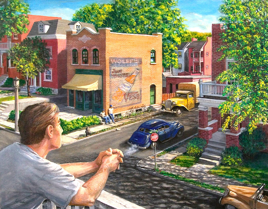900x703 The Old Neighborhood Painting By Edward Farber - Neighborhood Painting