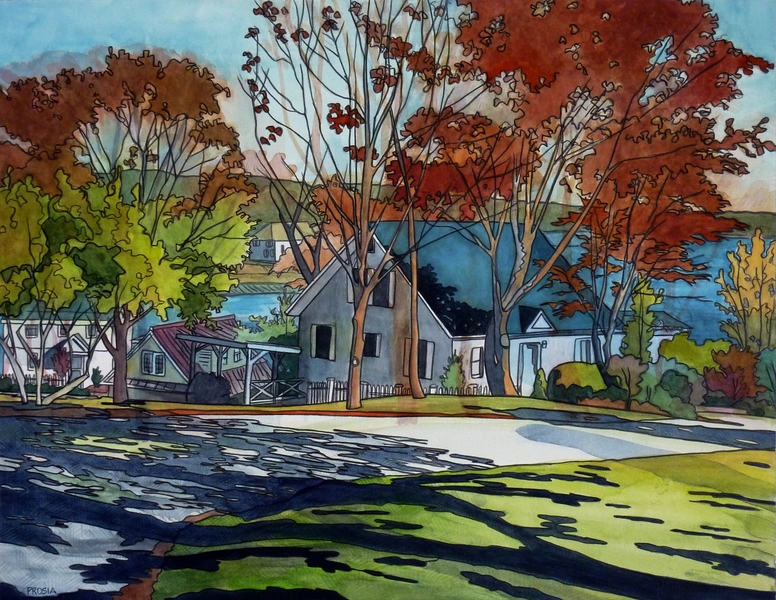 776x600 Deann L. Prosia Artwork Watercolors - Neighborhood Painting