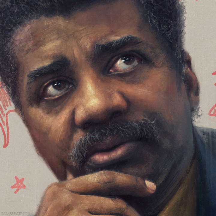 720x720 Sam Spratt Neil Degrasse Tyson C. 2015 (Detail) Sam - Neil Degrasse Tyson Painting