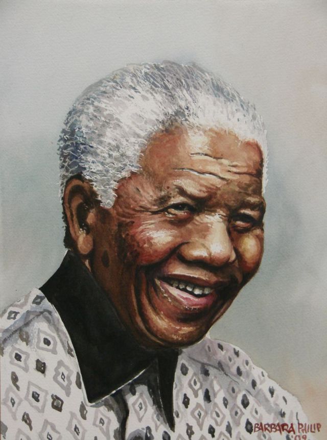640x862 Nelson Mandela Barbara Philip - Nelson Mandela Painting
