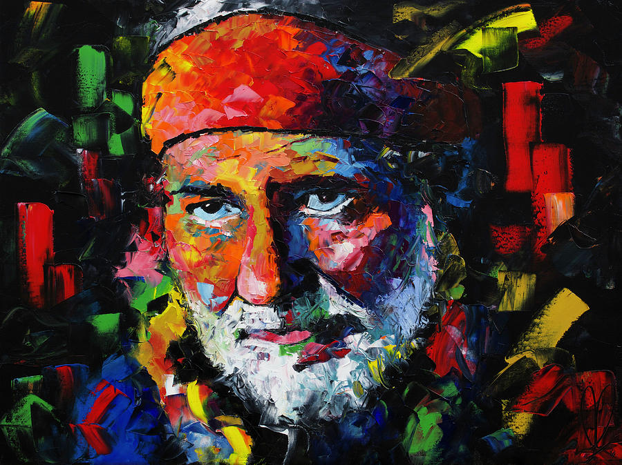 900x674 Willie Nelson Painting By Richard Day - Nelson Painting