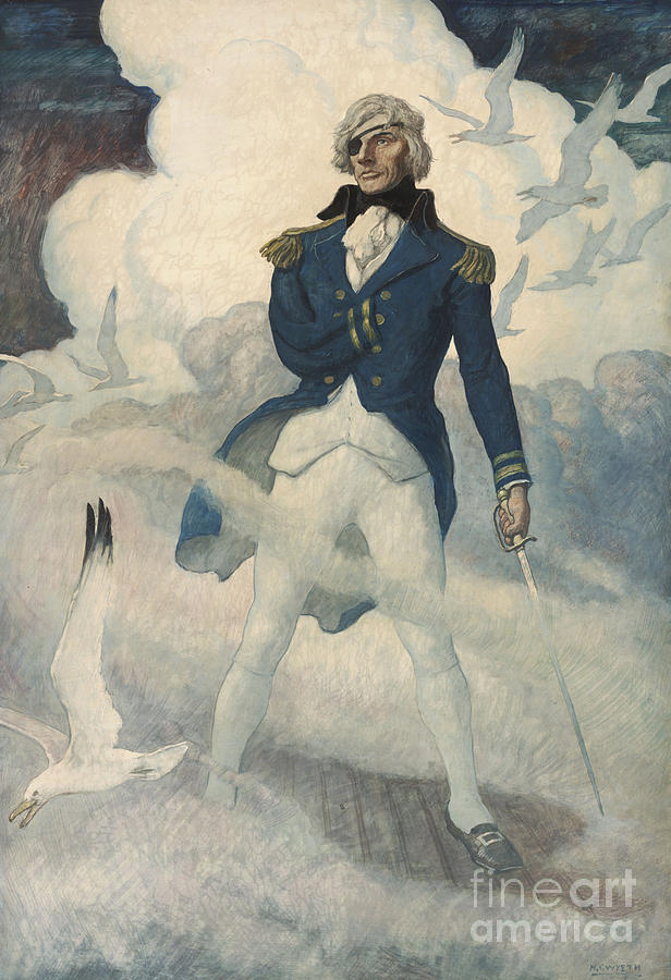 616x900 Ghost Of Admiral Nelson Painting By Newell Convers Wyeth - Nelson Painting