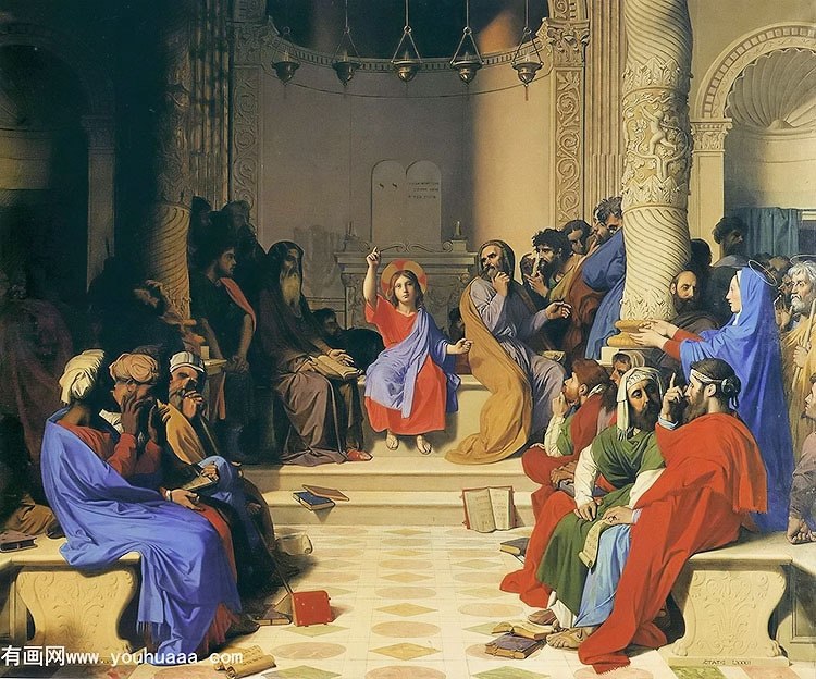 750x624 France Neoclassical Style Handmade Canvas Oil Painting Jesus Among - Neoclassical Style Painting