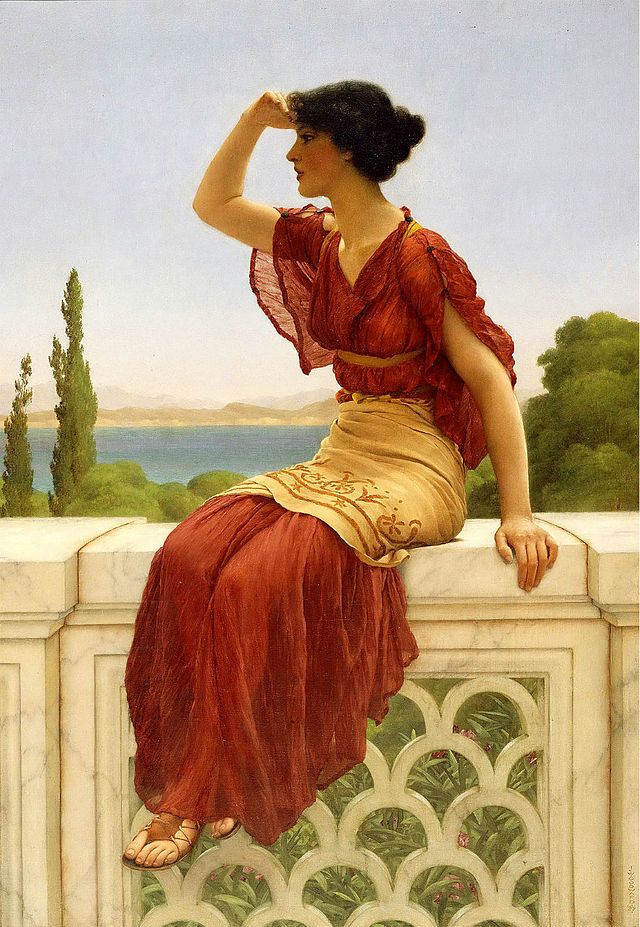 640x927 The Signal, 1899 Painting By John William Godward. Inspired By - Neoclassical Style Painting