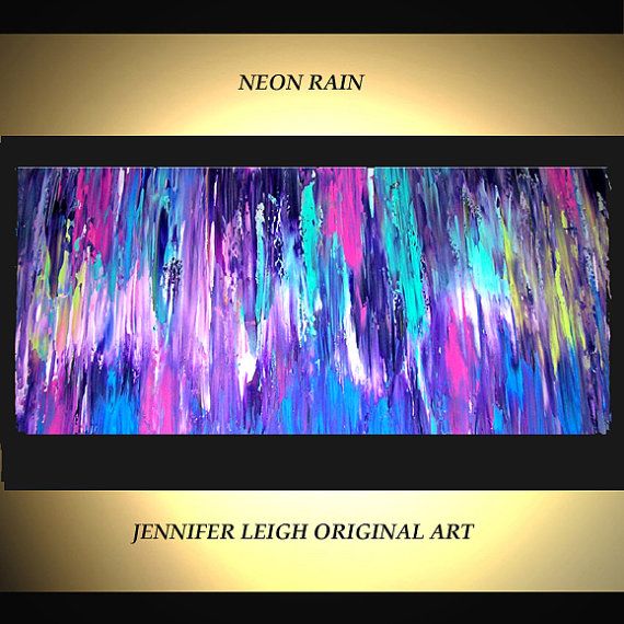 570x570 Original Large Abstract Painting Modern Contemporary Canvas Art - Neon Canvas Painting