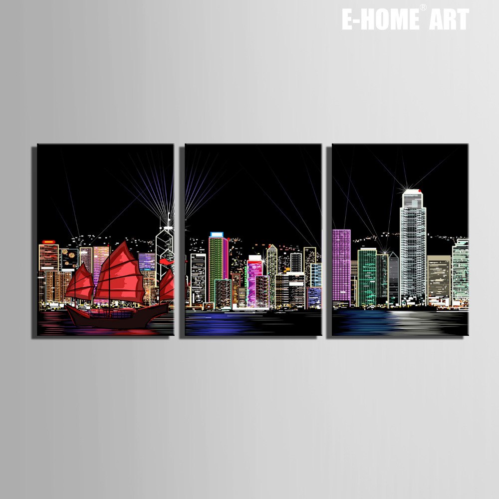 1000x1000 Hd Buildings Canvas Art Print Painting Poster, Print Wall Pictures - Neon Canvas Painting