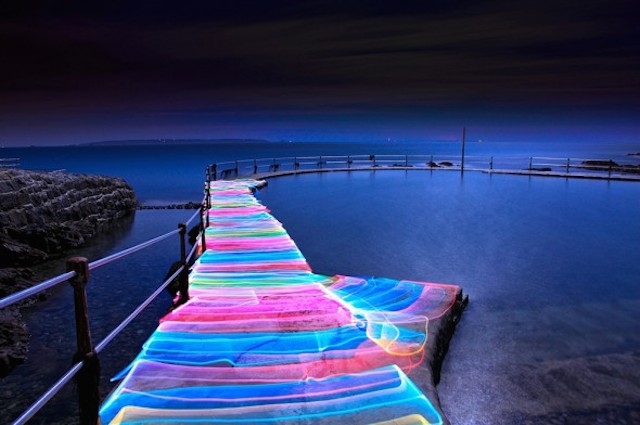 640x425 Light Painting Colourful Neon Lights Brighten Up Dark Landscapes - Neon Light Painting