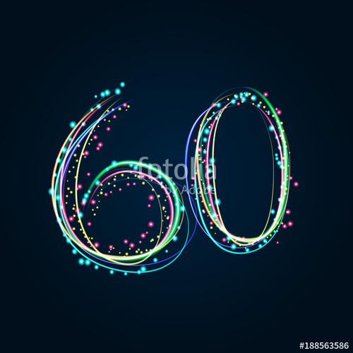 500x500 Neon Light Painting Number 60 Stock Image And Royalty Free - Neon Light Painting