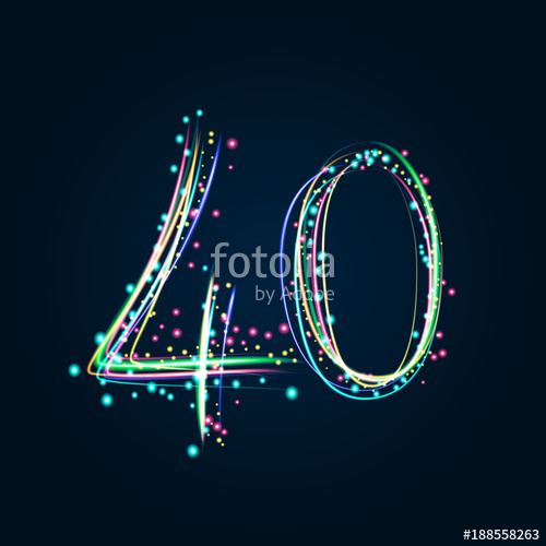 500x500 Neon Light Painting Number40 Stock Image And Royalty Free - Neon Light Painting