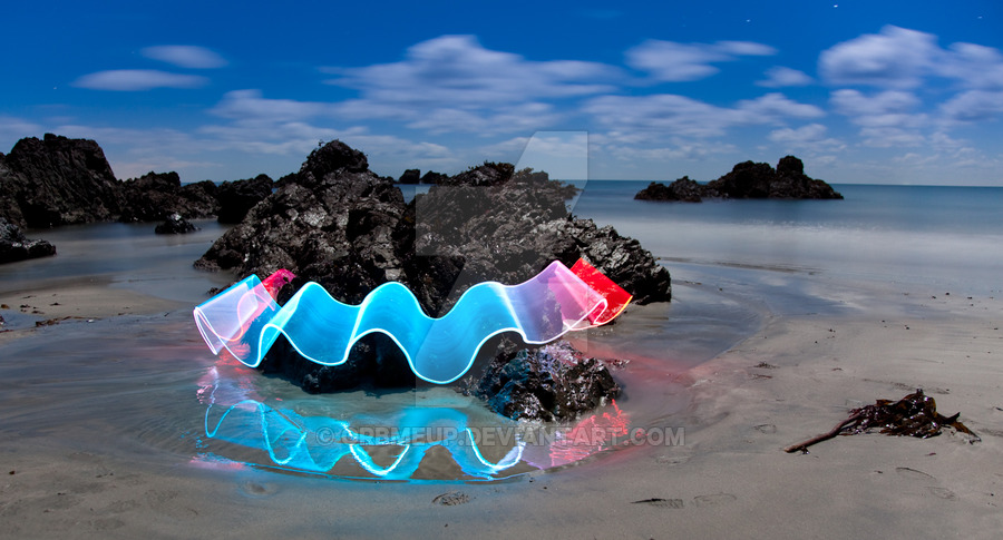 900x485 Neon Oyster, Light Painting By Orbmeup - Neon Light Painting