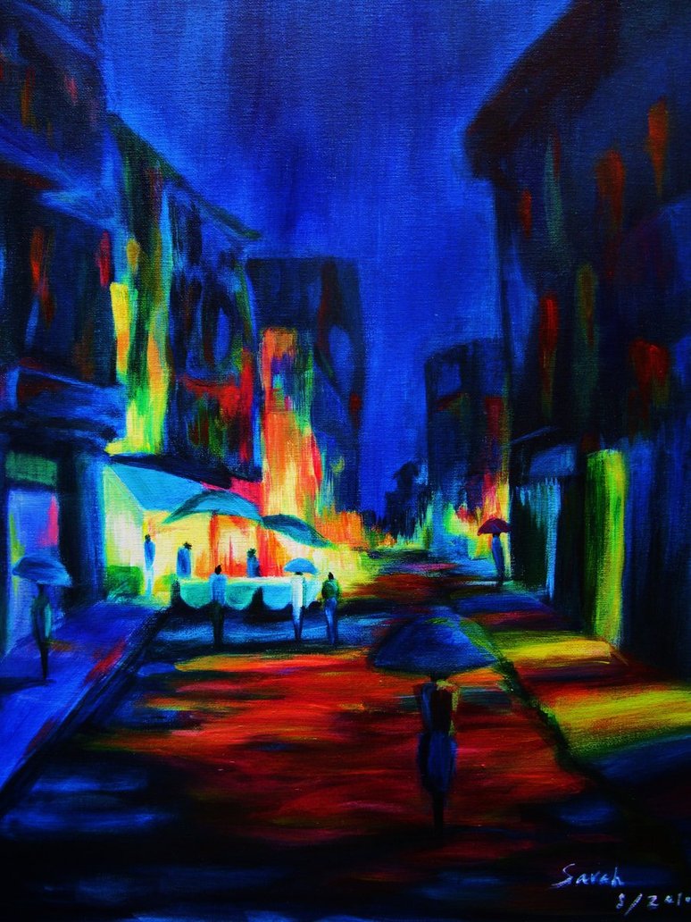 774x1032 Neon City By Dewsparkles - Neon Painting