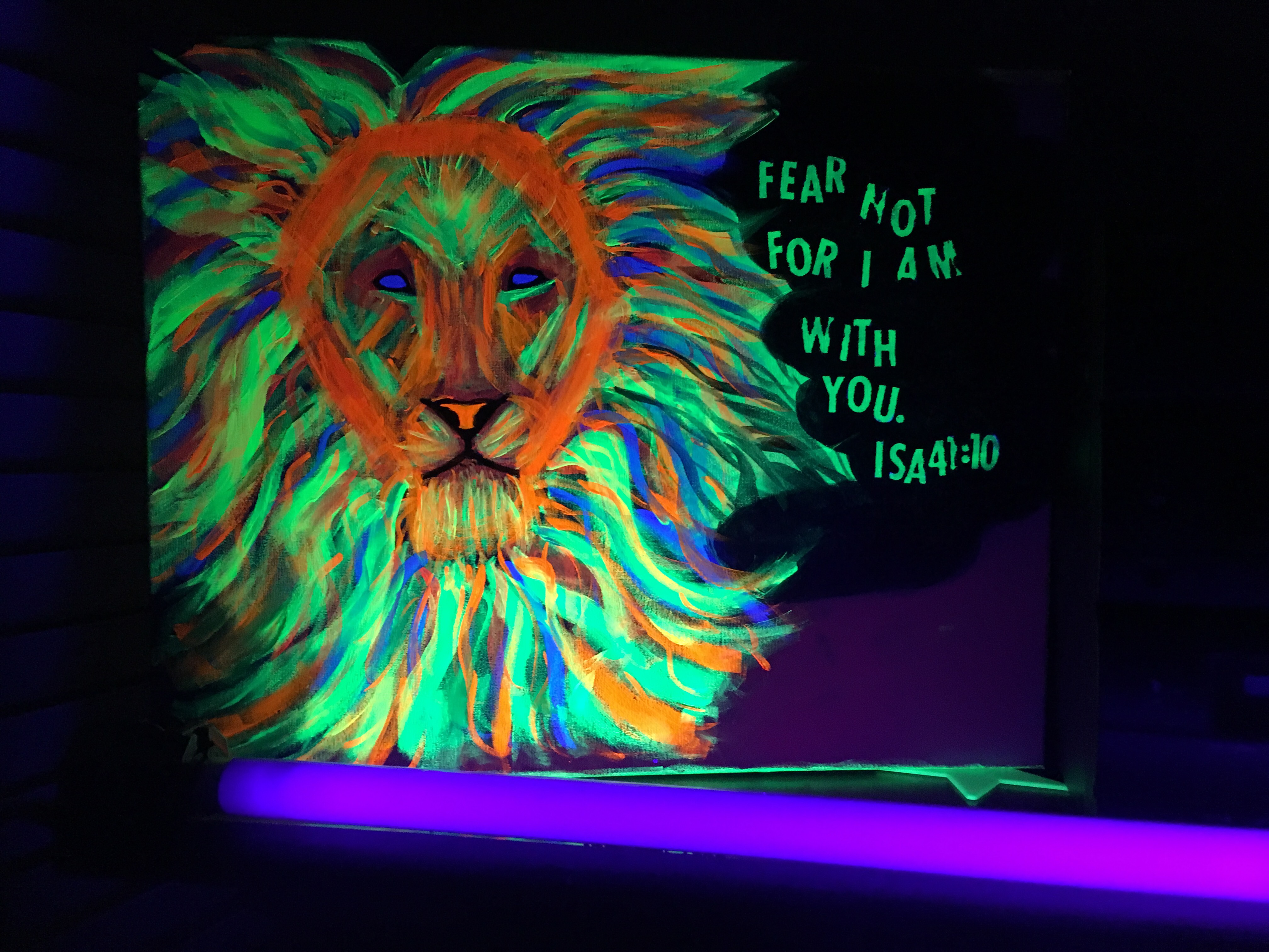 4032x3024 Lion Of Judah Black Light Painting Leigh Leigh Speaks - Neon Painting On Canvas