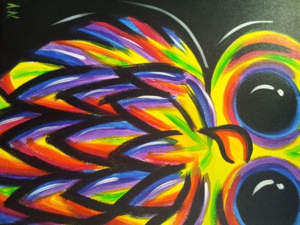 608x456 Neon Painting On Canvas - Neon Painting On Canvas