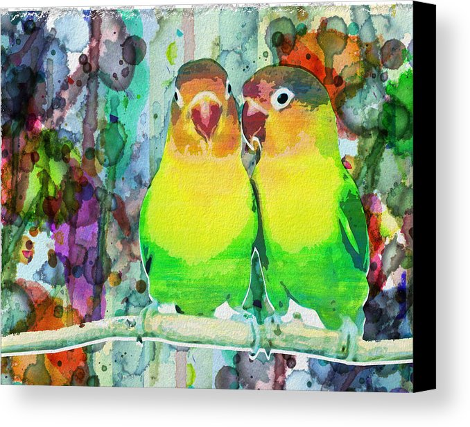 678x615 Watercolor Neon Parrots Bird Painting Watercolor Abstract Canvas - Neon Painting On Canvas